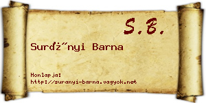 Surányi Barna névjegykártya